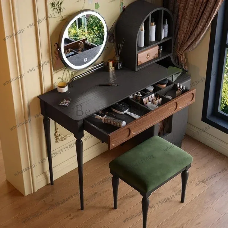 Beauty Makeup Vanity Set - طاولة تجميل سوداء من LJY مع